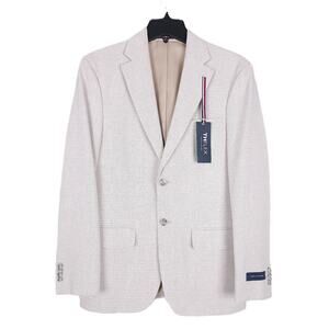 Tommy Hilfiger Men's Modern-Fit Flex Stretch Sport Coat White Tan Check 38S NWT